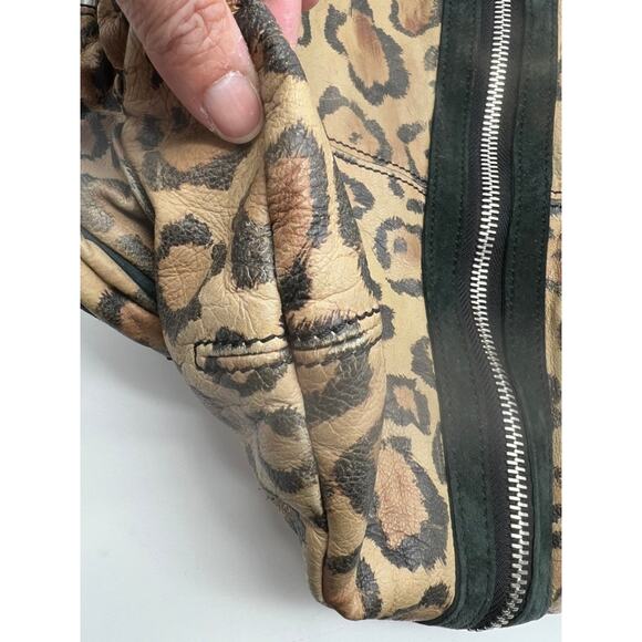 Alexander Wang Brown Black Donna Leopard Hobo Washed Leather & Suede Medium Bag - Picture 2 of 12